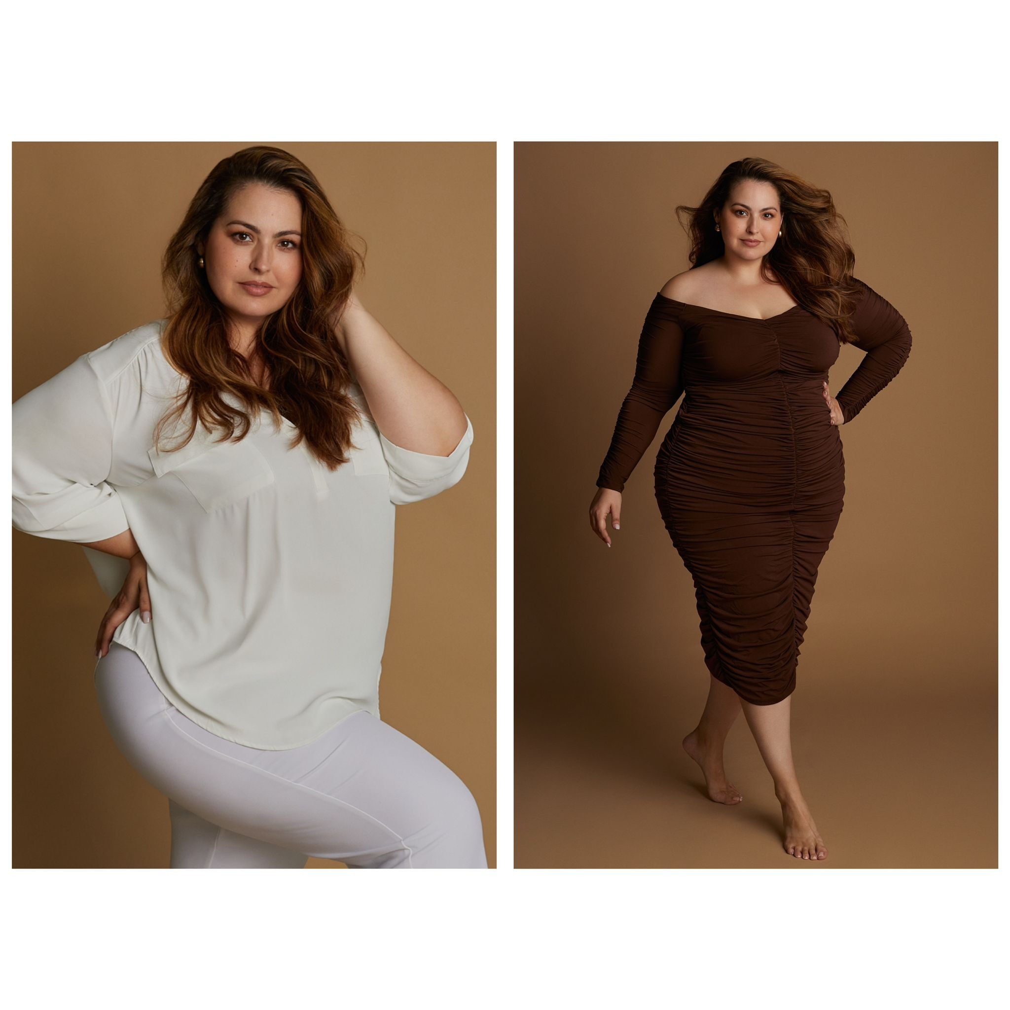 Example commercial headshots — two-panel portrait and full-body shot
